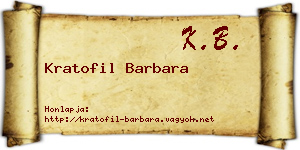 Kratofil Barbara névjegykártya