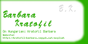 barbara kratofil business card